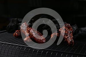 Smoking Fiery Grilled Buffalo wings or Chicken Wings