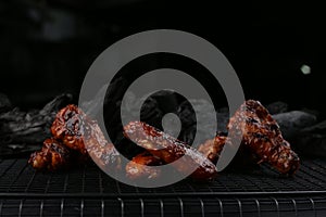Smoking Fiery Grilled Buffalo wings or Chicken Wings