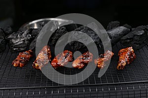 Smoking Fiery Grilled Buffalo wings or Chicken Wings