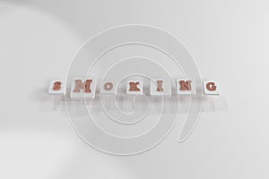 Smoking, health keyword. For web page, graphic design, texture or background