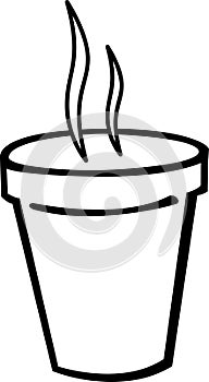 smoking hot coffee in styrofoam cup vector