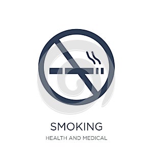 Smoking icon. Trendy flat vector Smoking icon on white background from Health and Medical collection