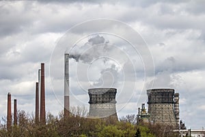 Smoking industrial chimneys