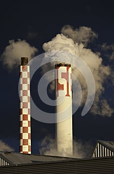 Smoking industrial chimneys