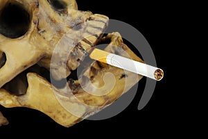 Smoking kills or Stop smoking conceptual image with skull