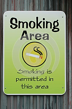 Smoking permitted sign