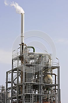 Smoking petroleum plant