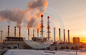 Smoking pipes of thermal power plant