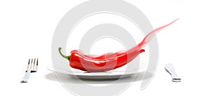 Smoking red hot chili pepper