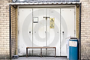 Smoking shelter for smokers at work place for employees at office building