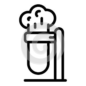Smoking test tube icon, outline style