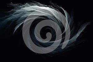 Smoking tornado spiral illustration on black background