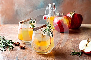 Smoky apple cider margarita fall cocktail with cinnamon, rosemary and star anise.