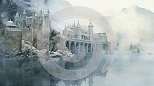 Hogwarts Castle Wallpapers: Alan Lee-inspired Art In Die Brucke Style photo