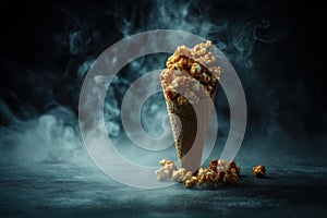 Smoky Caramel Popcorn in Cone - Gourmet Popcorn.