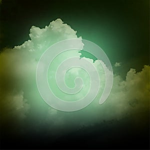 Smoky clouds  green color mixture effects texture background wallpaper.