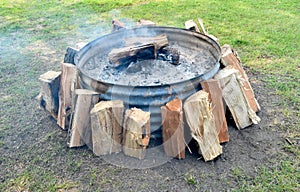 Smoky firepit photo