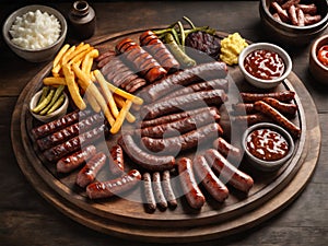 Smoky and flavorful Texas barbecue platter with sausage