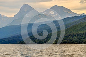 Smoky Haze Over the Mountains of Glacier National Park