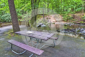 Smoky Mountain Picnic Table in Early Morning Light