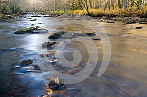 Smoky Mountains river in fall