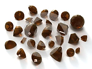 Smoky quartz gems