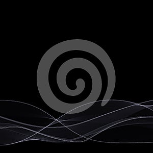 Smoky wave. white wave on a black background. abstract vector image