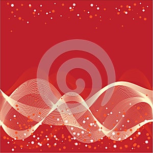 Smoky waves on red background