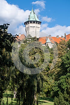 Smolenice Castle with trees in foreground