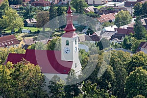 Smolenice Church viewed from Castle Tower