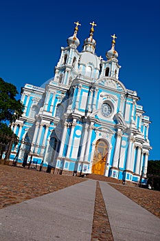 Smolny Cathedral in St Petersburg. photo