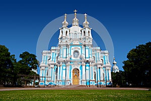 Smolny Cathedral in St Petersburg. photo