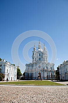 Smolny Cathedral, St. Petersburg, Russia.