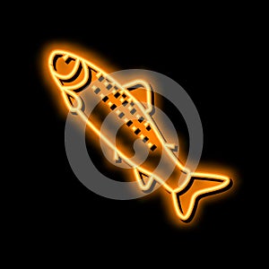 smolt salmon neon glow icon illustration