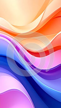 Smooth abstract background with vibrant multicolored waves gradient pattern texture