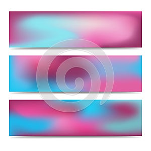 Smooth abstract blurred gradient banners set