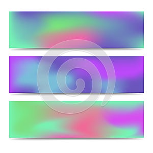 Smooth abstract blurred gradient banners set