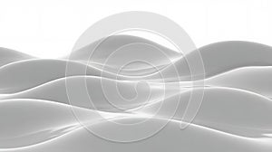 Smooth abstract 3d white wave forms with soft light and shadow b