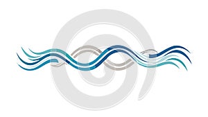 Smooth Abstract Wavy Blue Line Design Element, vector design Generative AI