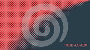 Smooth Bend Border Vector Checker Halftone Pattern Red Blue Abstract Background