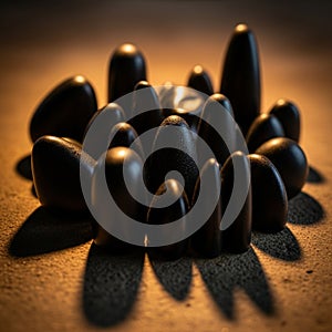 Emphasizes the play of light and shadow, highlighting the glossy