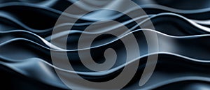 Smooth Black Fabric Waves with Soft Textures for Backgrounds and Design Elements