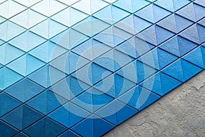 Blue gradient background with geometric squares photo