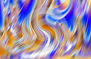 Smooth blue orange soft waves shapes, contrast abstract background