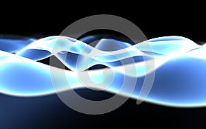 Smooth Blue Plasma Wave Abstract Background with Depth