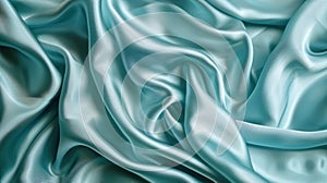 Smooth blue satin fabric texture. Luxurious silk material background for design and print