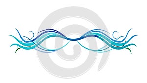 Smooth Blue Wave Pattern Border, Fluid Design Element, vector design Generative AI