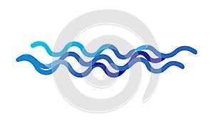 Smooth Blue Wave Pattern, Minimalist Water Icon, vector design Generative AI