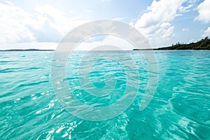 Bright teal water texture background