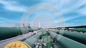Smooth bulk pipes for transporting oil on tankers photo